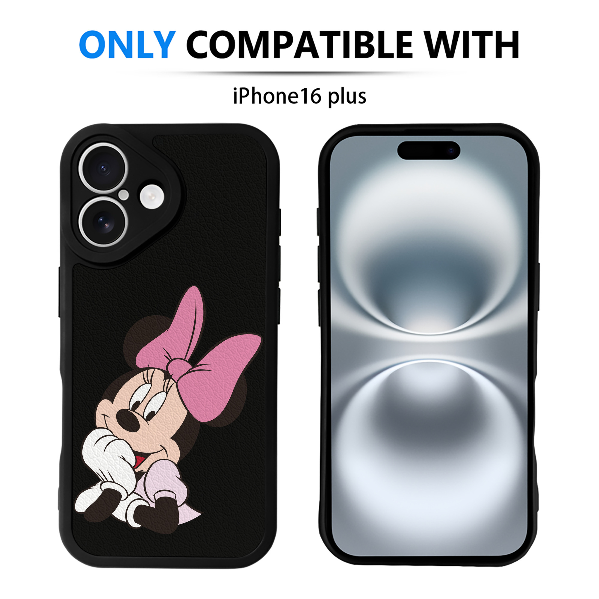 （画像用） ミッキーマウス Mickey Mouse 【iPhone 16シリーズ対応】シリコンスマホケース（レザー調） 材質：シリコン